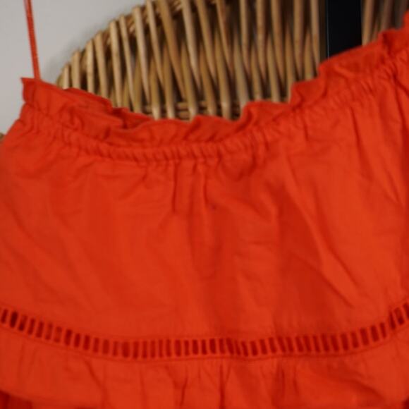 St. Roche One Shoulder Sally Eyelet Blouse Red Womens Size Medium - Picture 4 of 9